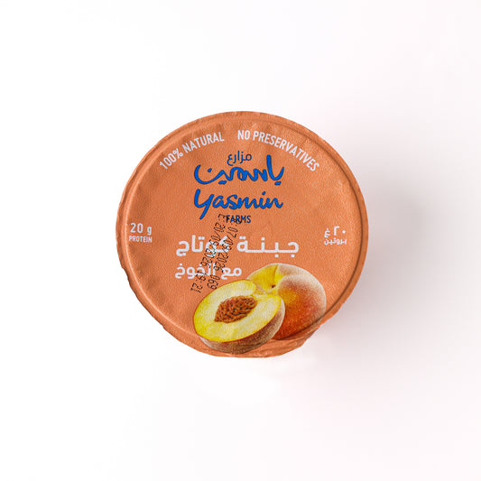جبنة كوتاج بقري كامل الدسم بالخوخ-مزارع الياسمين