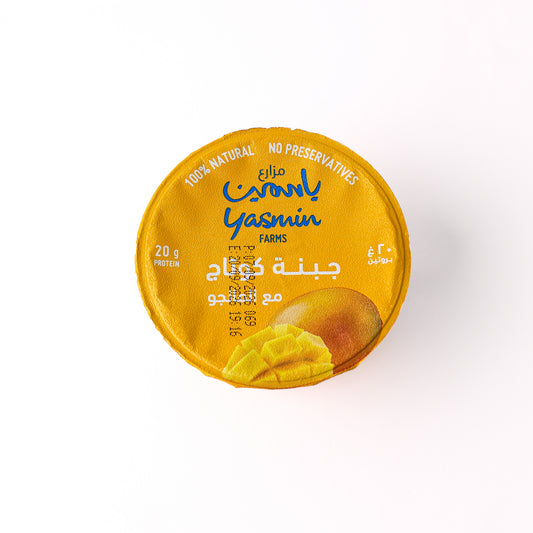 جبنة كوتاج بقري كامل الدسم بالمانغو-مزارع الياسمين